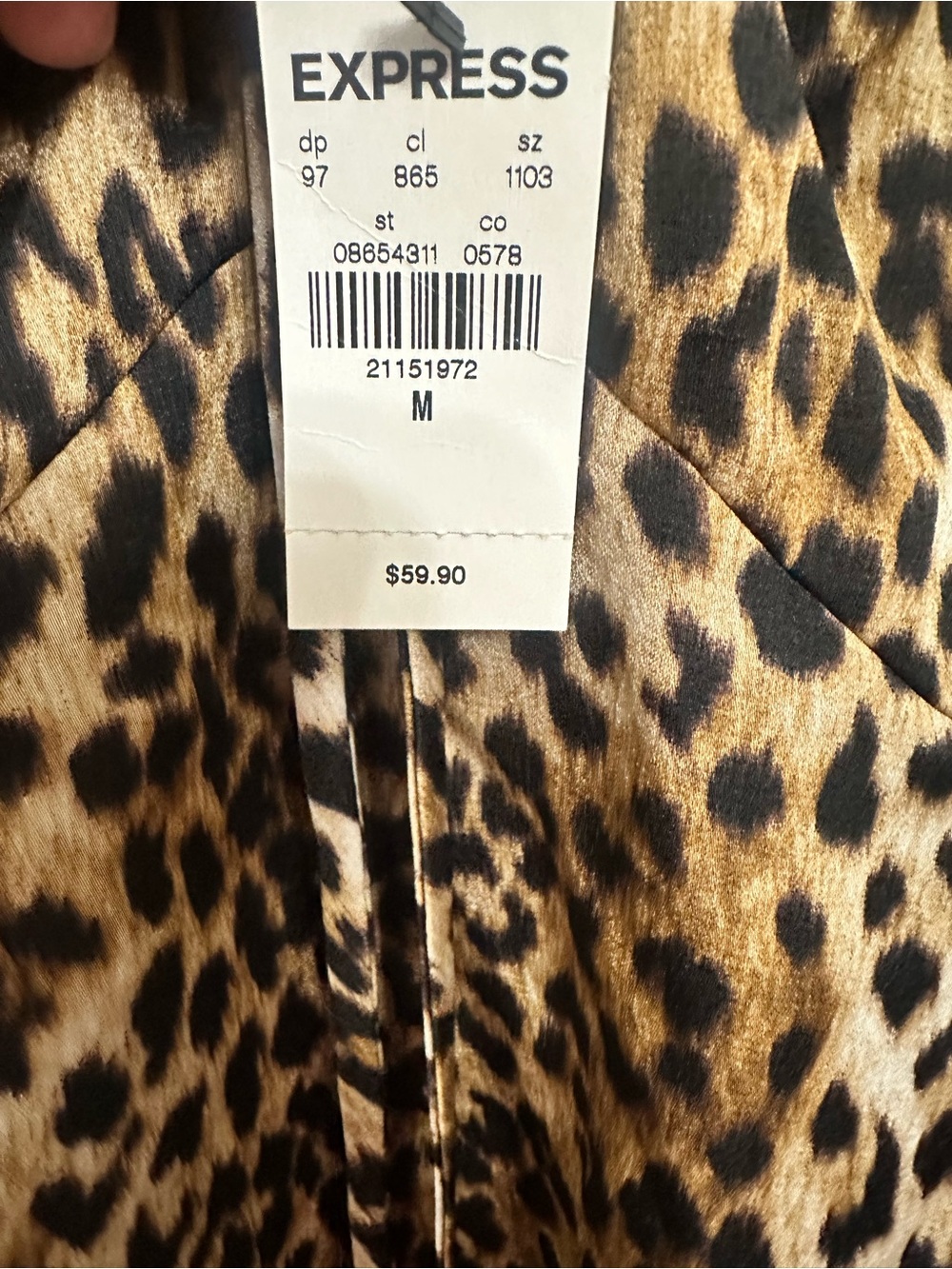 Express Leopard Print Peasant Blouse - Brown & Black - Picture 2 of 3